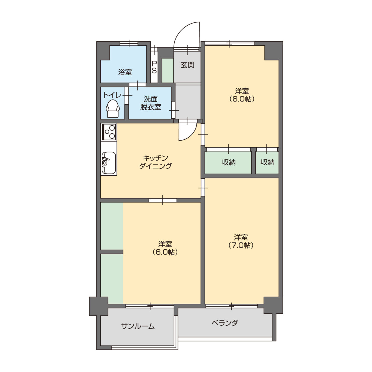 賃貸マンション サンシャイン二の宮・502号室